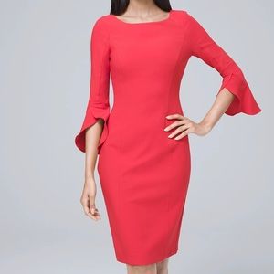 White House Black Market Body Perfecting Dress Flutter Sleeve